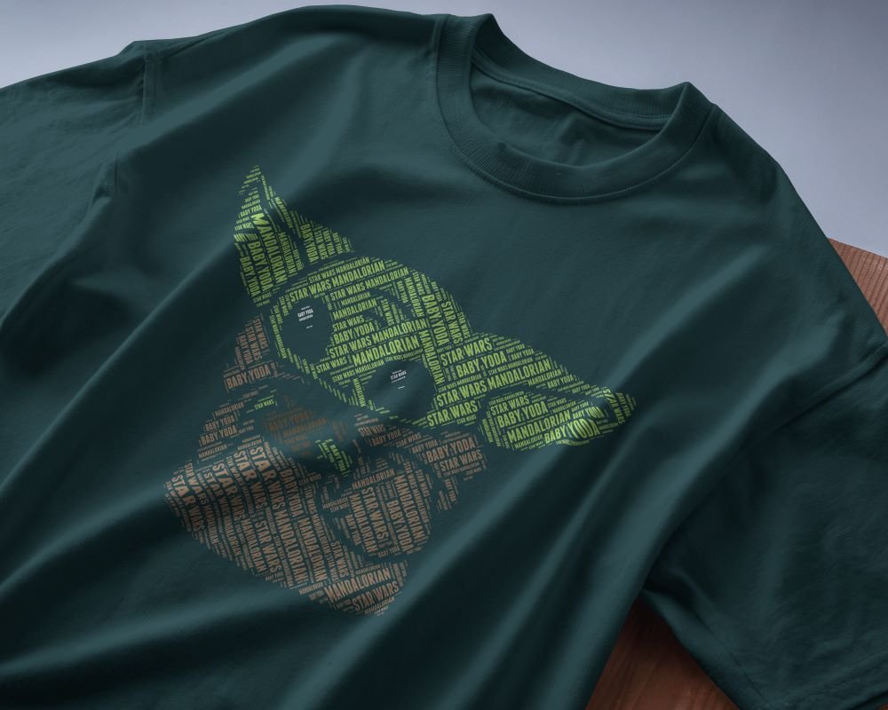 Baby Yoda Petrol Blue closeup