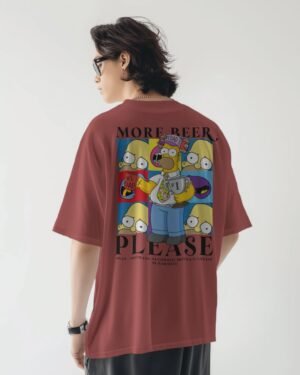 Beer Simpsons Oversized Classic T-Shirt