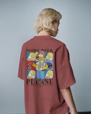 Beer Simpsons Oversized Classic T-Shirt