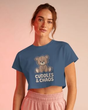 Cuddle And Chaos Teddy Crop Top