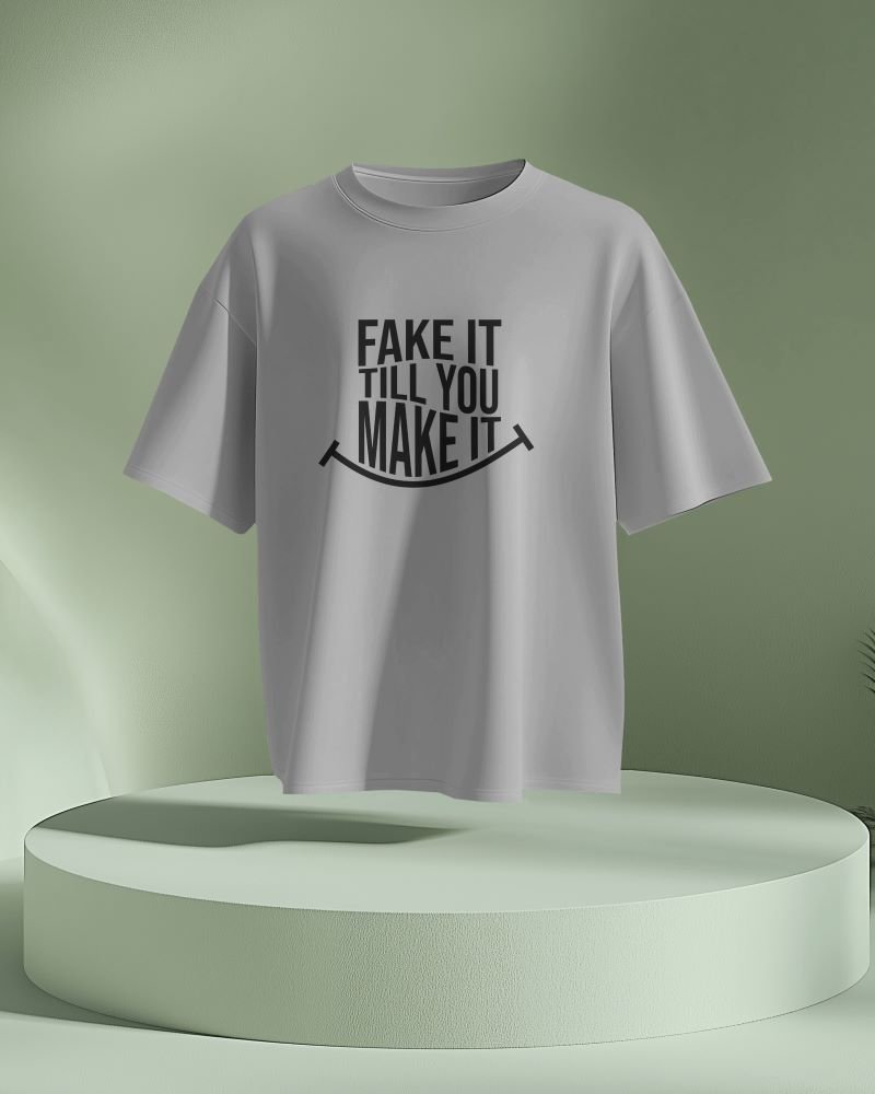 Fake it till you make it 3D grey melange