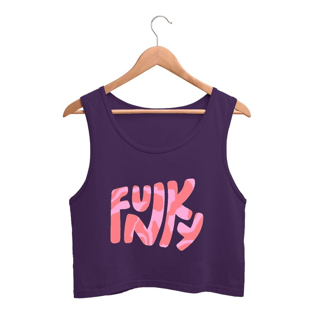 Funky crop tank top hanger purple