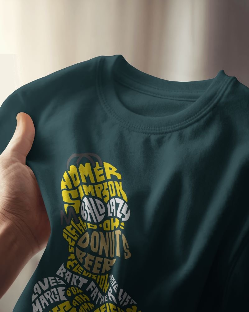 Homer Simpson close up petrol blue