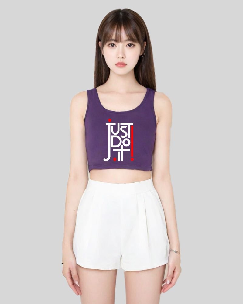 Just do it crop tank top full purple