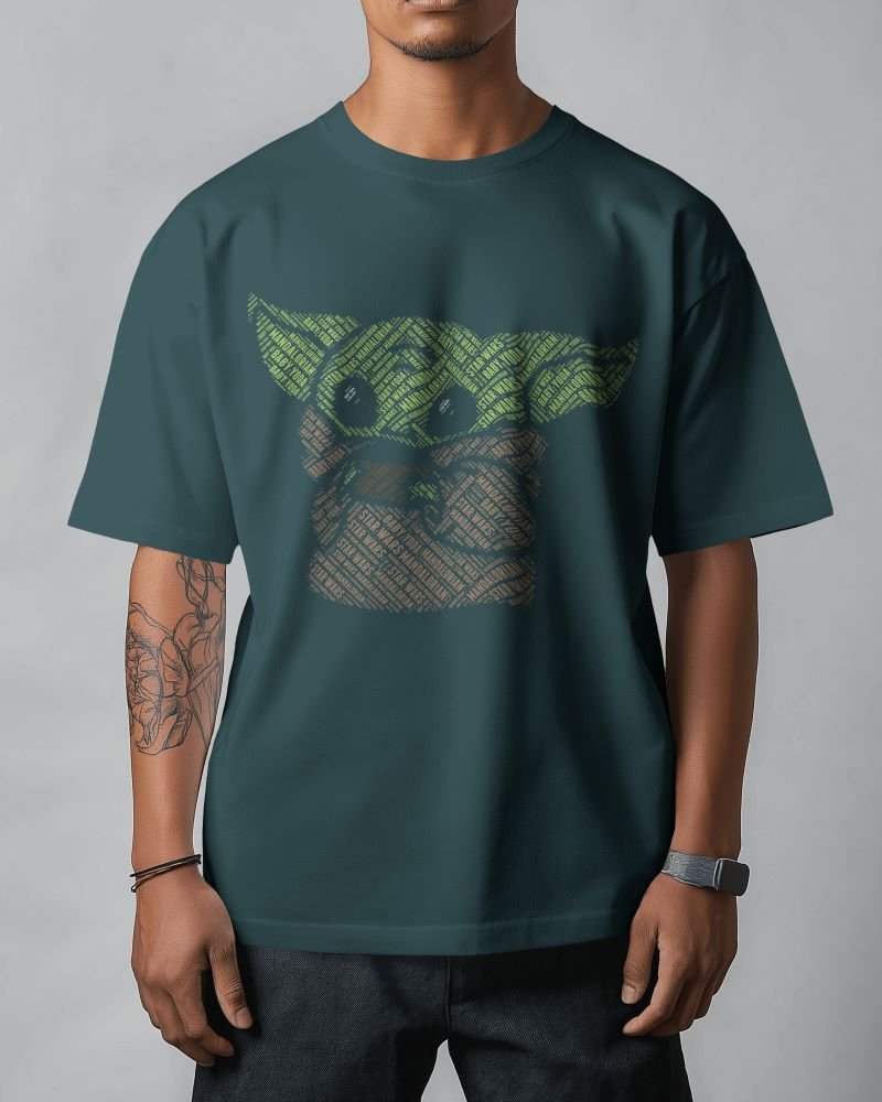 Men Baby Yoda Petrol Blue full