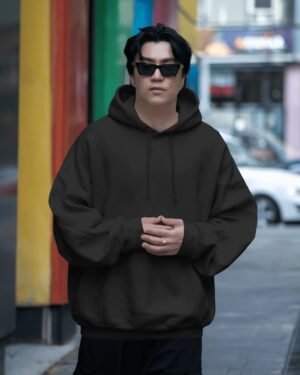 Solid Men Oversized Hoodie
