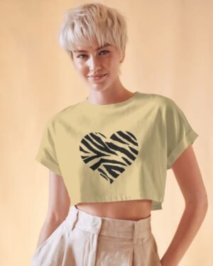 Zebra Print Heart Crop Top