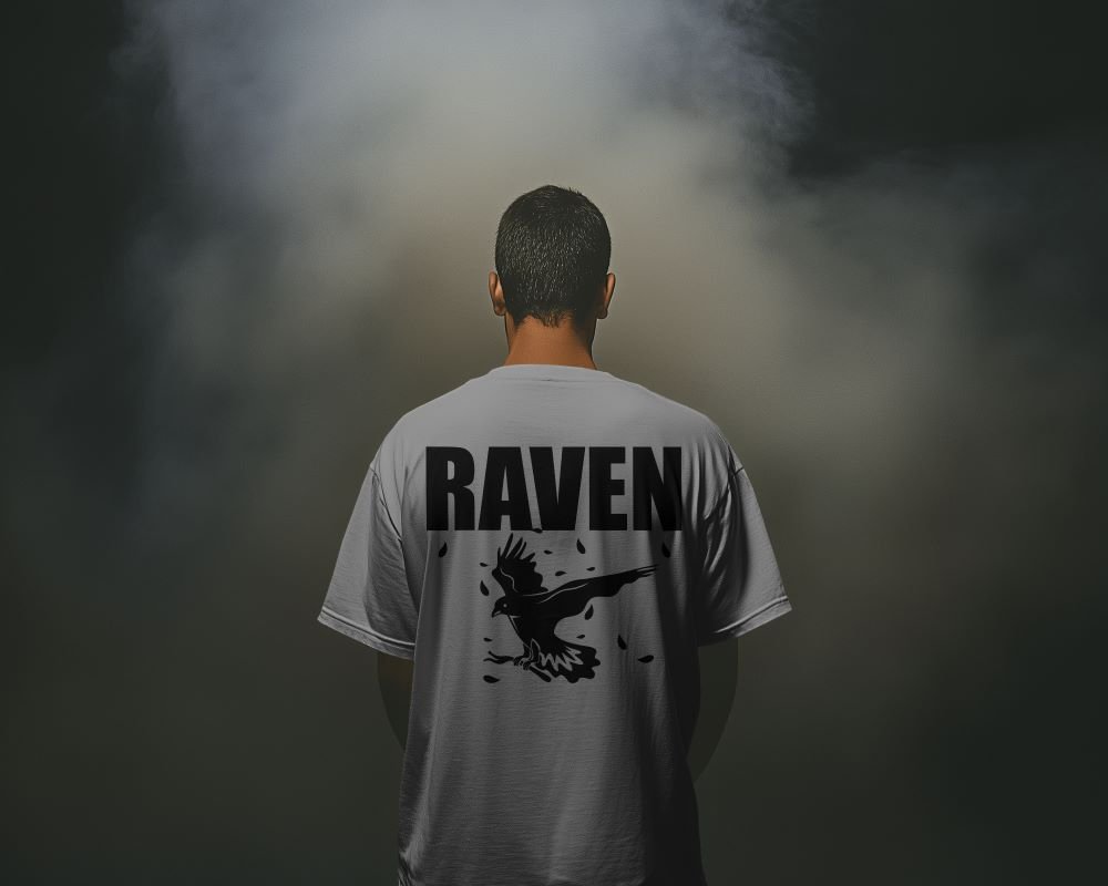 Raven men close up grey melange
