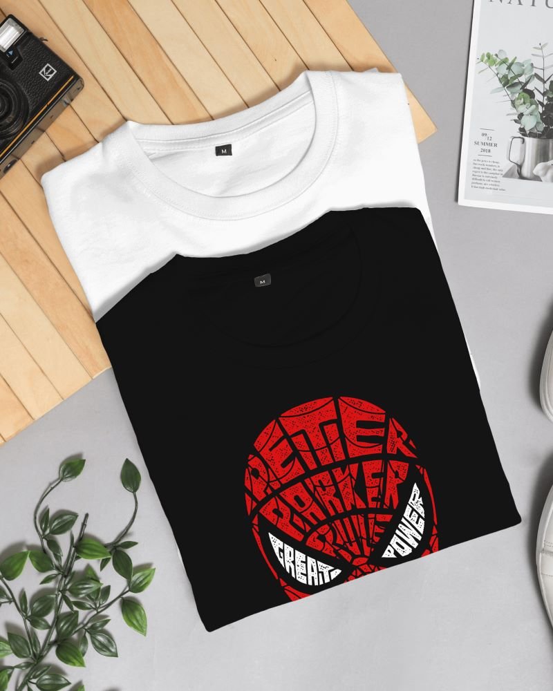 Spiderman Crop top flatlay black