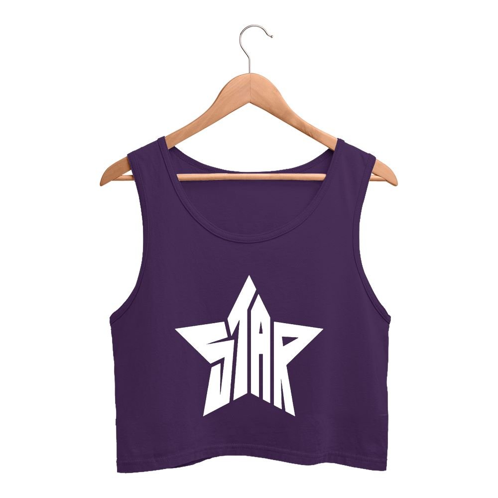 Star crop tank top hanger purple