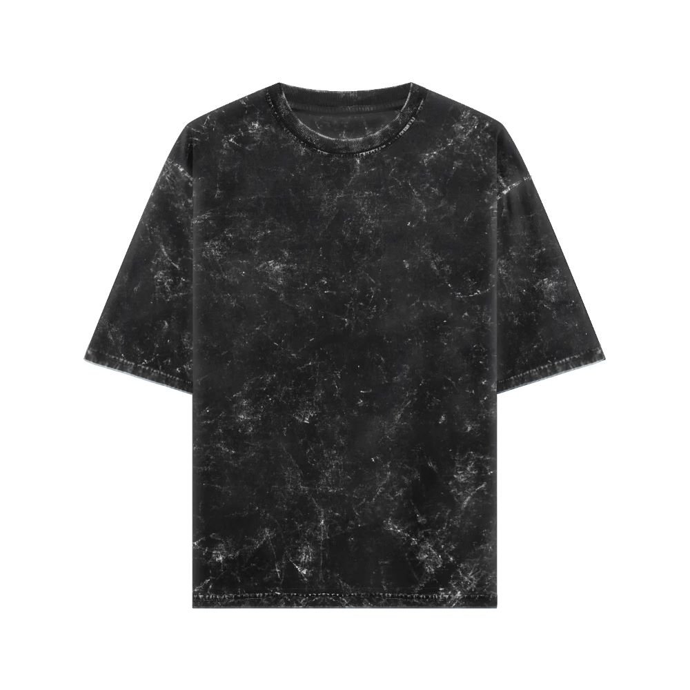 Unisex Acid Washed Oversized Tee Black Front