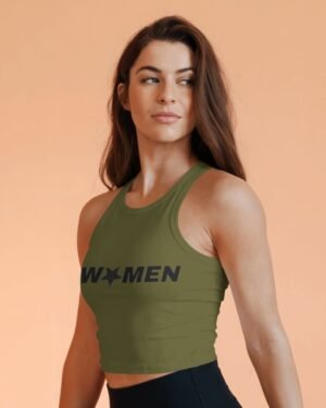 Women Typography Crop Tank Top