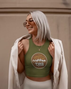 Its Always Coffee Time Crop Tank Top