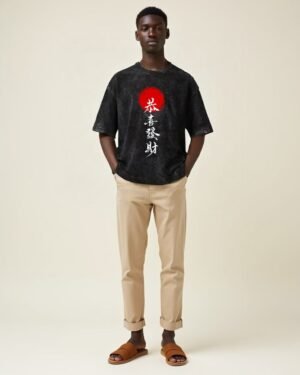Brush Art Edition Acid Washed Oversized T-Shirt