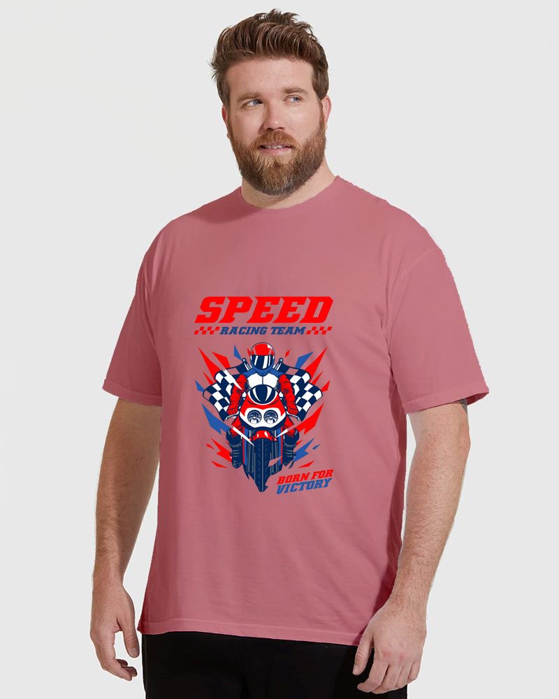 BIKE SPEED Classic Crew Plus Size Men Half Posen flamingo