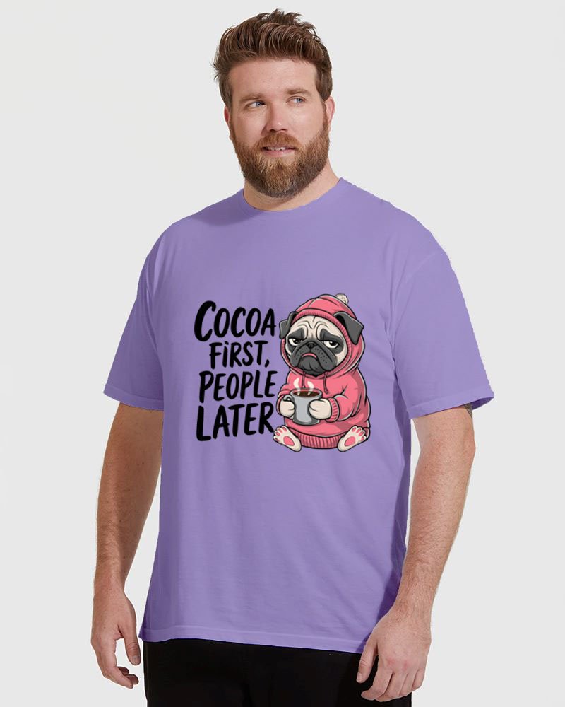COCOA PUG classic crew Plus Size Men Half Pose lavender