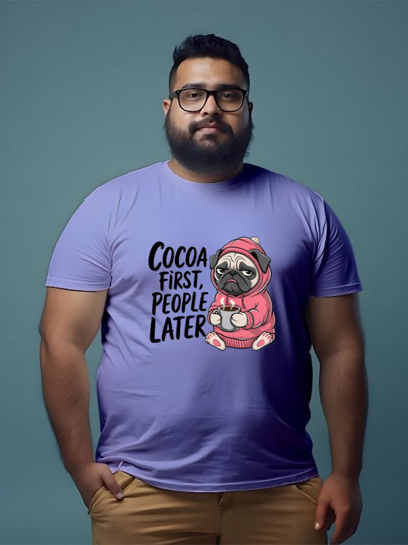 COCOA PUG classic crew Plus Size Men Model Lavender