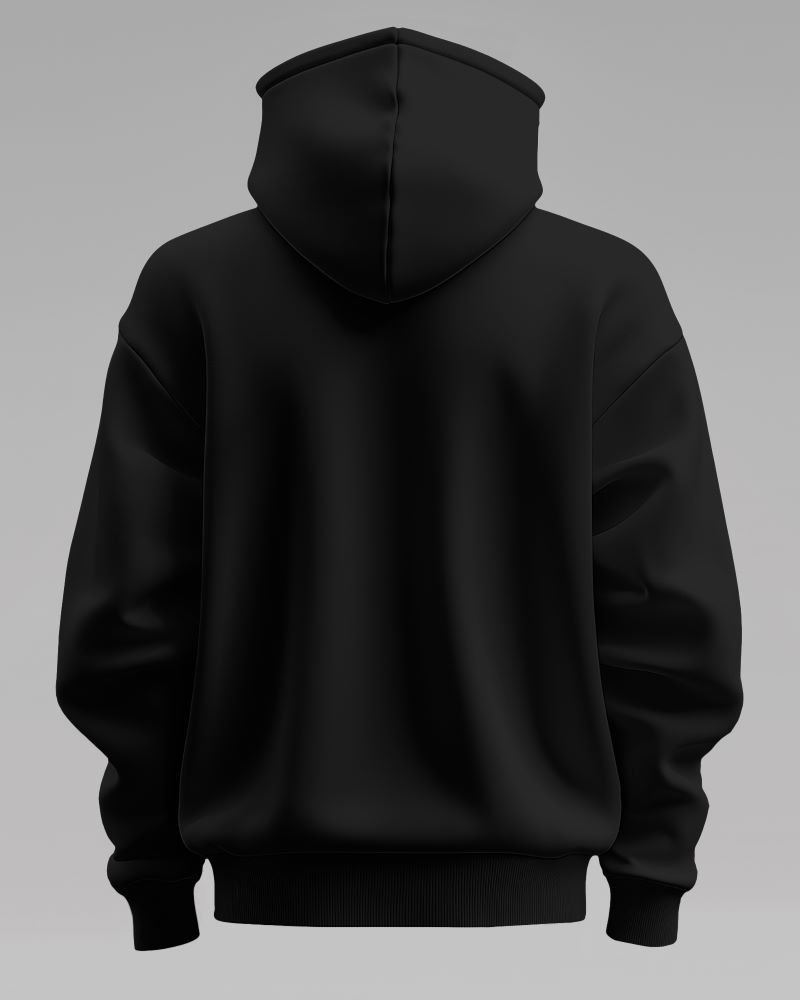Hoodie 3d plain back Black