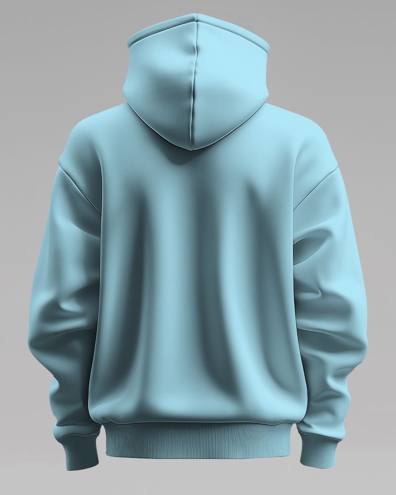 Hoodie 3d plain back babyblue