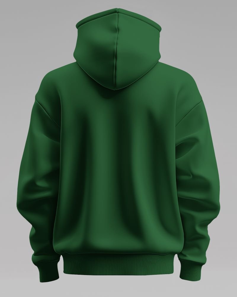 Hoodie 3d plain back bottlegreen