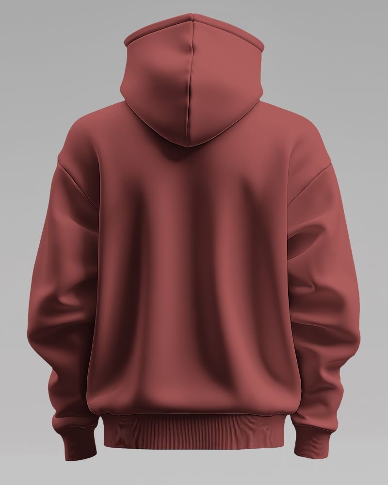 Hoodie 3d plain back coral
