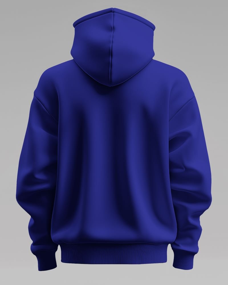 Hoodie 3d plain back royalblue