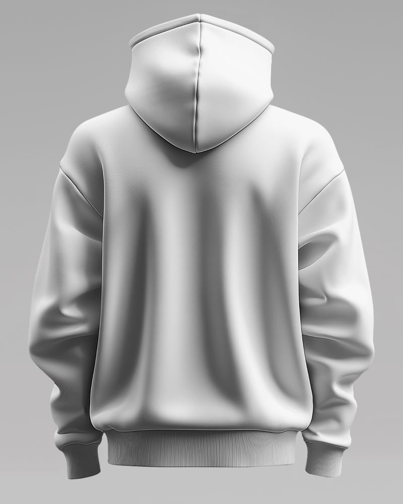 Hoodie 3d plain back white