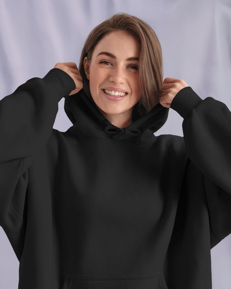 Hoodie Pulling Women Model black