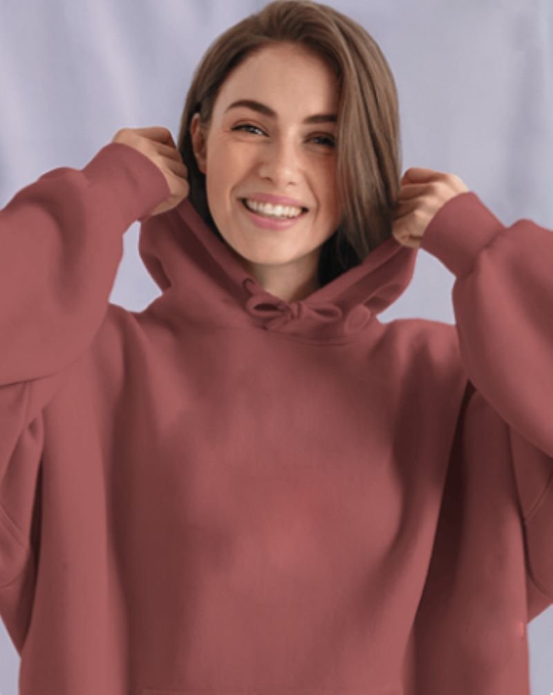 Hoodie Pulling Women Model coral