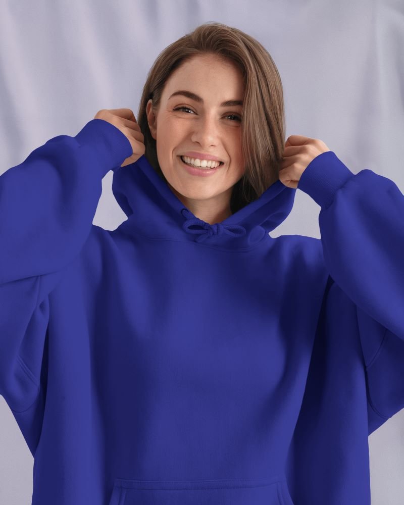 Hoodie Pulling Women Model royalblue