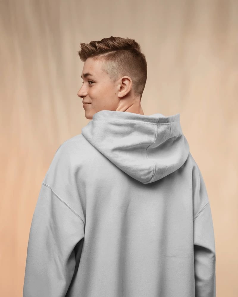 Men Hoodie model back white