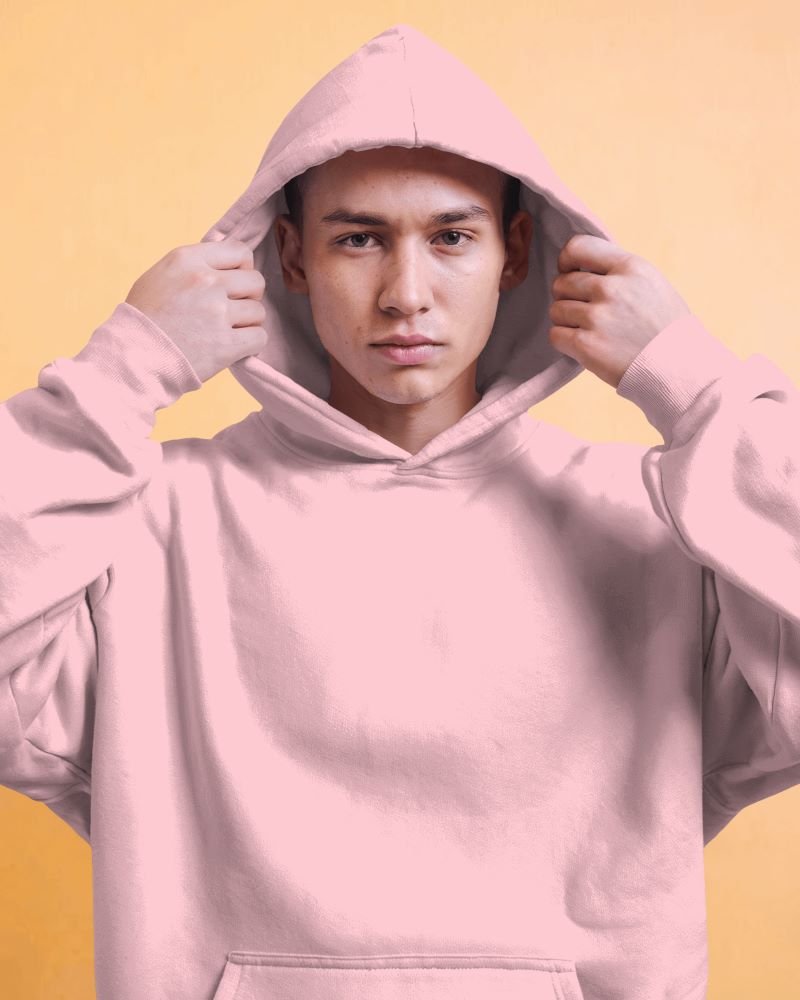 Men Hoodie pull babypink