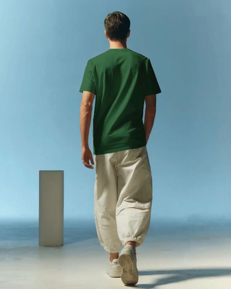 Men Model Back View bottle green