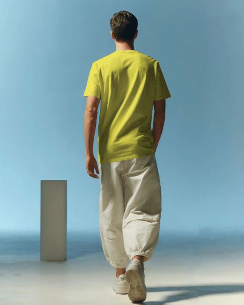 Men Model Back View new yellow