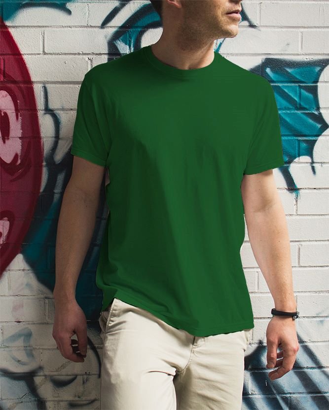 Men Model Front Closeup Bottle Green