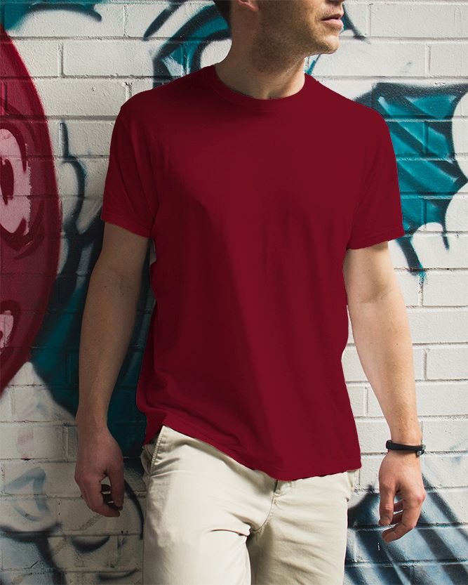 Men Model Front Closeup Maroon