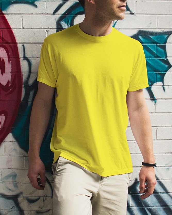 Men Model Front Closeup New Yellow