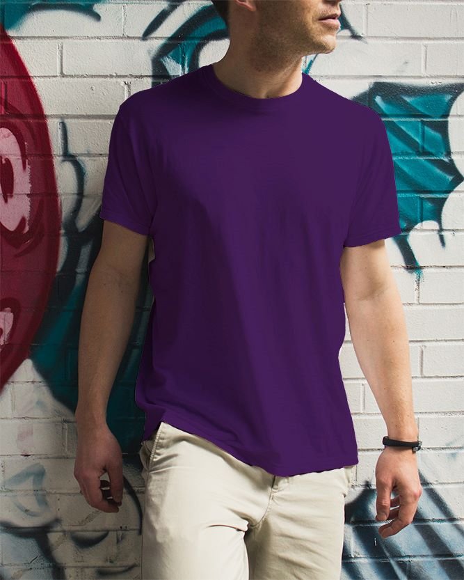 Men Model Front Closeup Purple