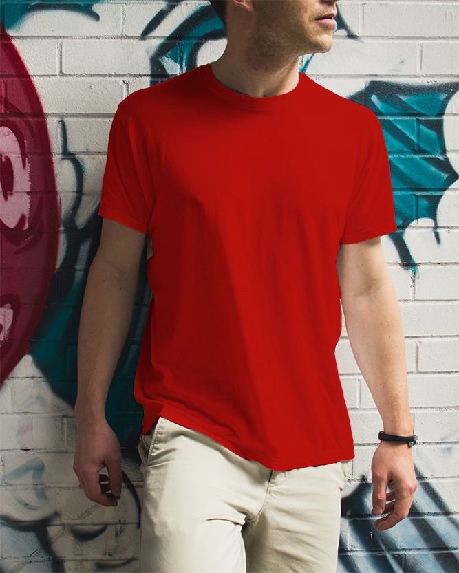 Men Model Front Closeup Red