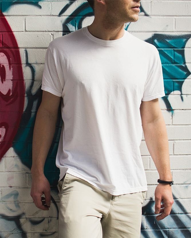 Men Model Front Closeup white