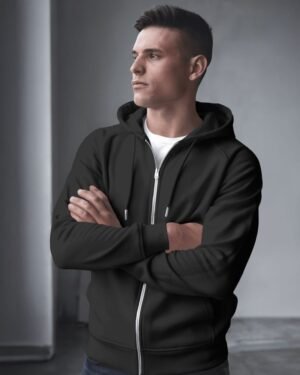 Solid Men Zip Hoodie