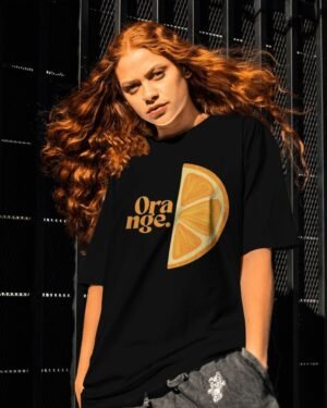 Orange Terry Oversized T-Shirt