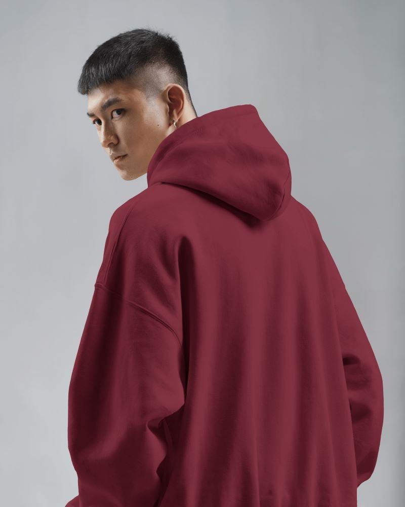 Oversized Hoodie back maroon