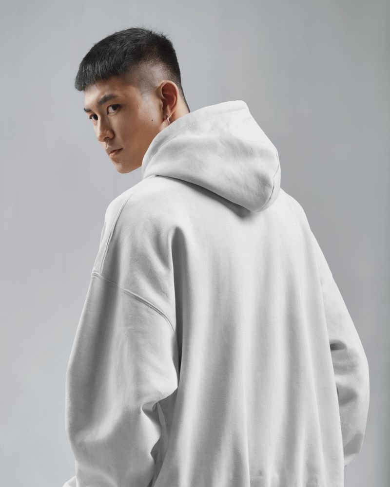 Oversized Hoodie back white