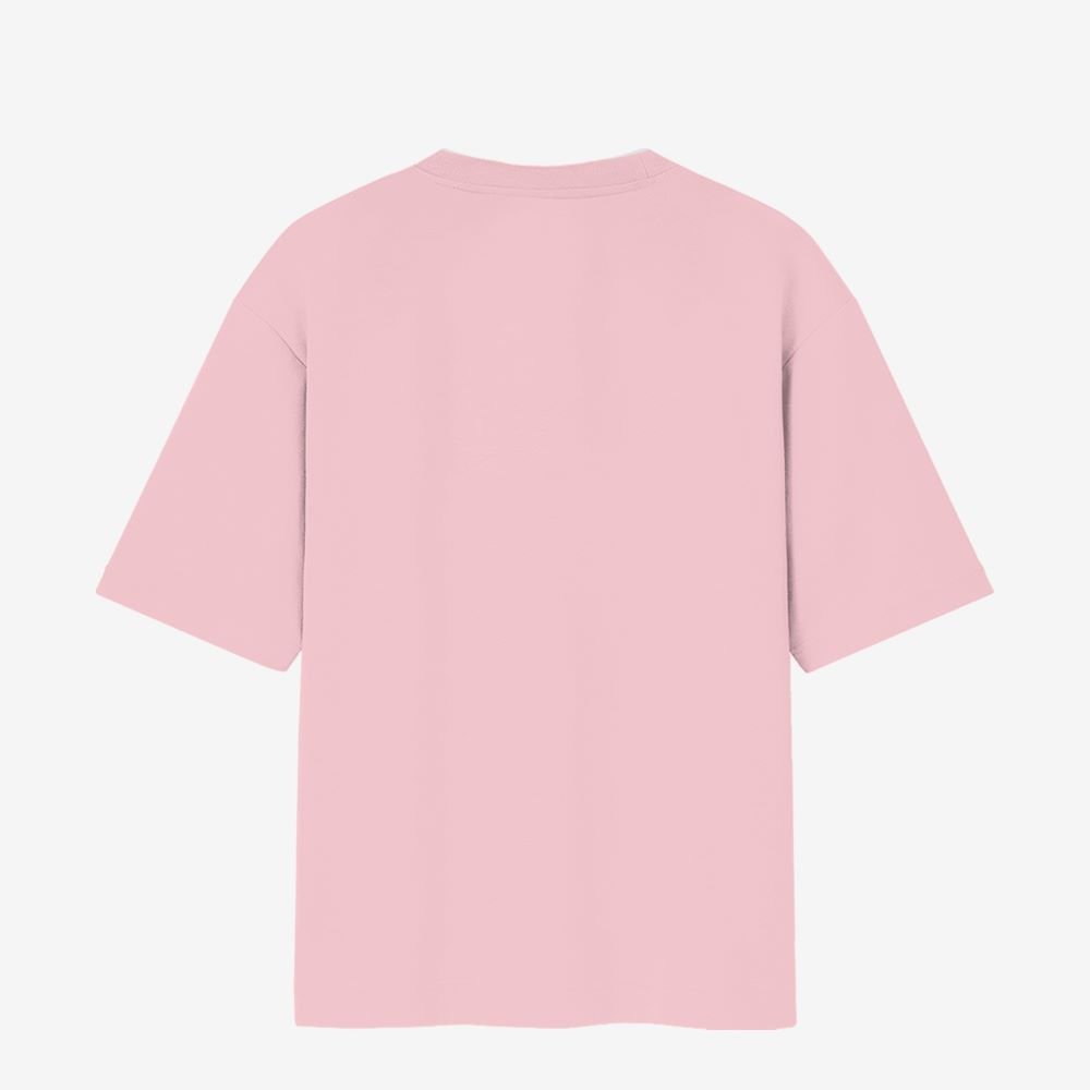 Oversized standard tshirt mockup back baby pink