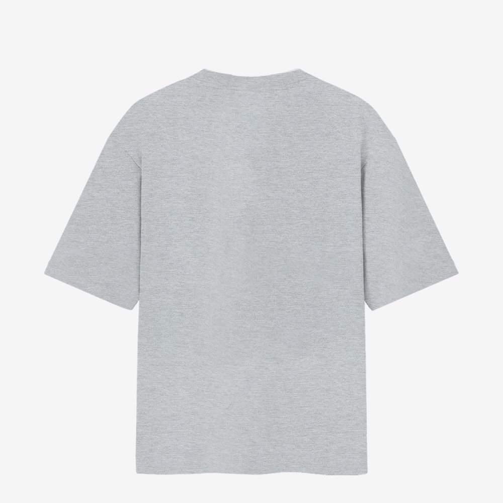 Oversized standard tshirt mockup back grey melange