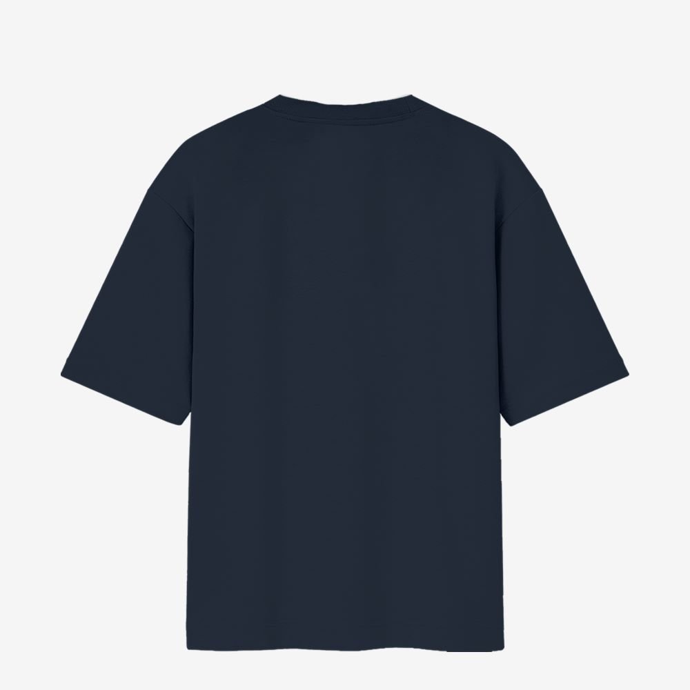 Oversized standard tshirt mockup back navy blue