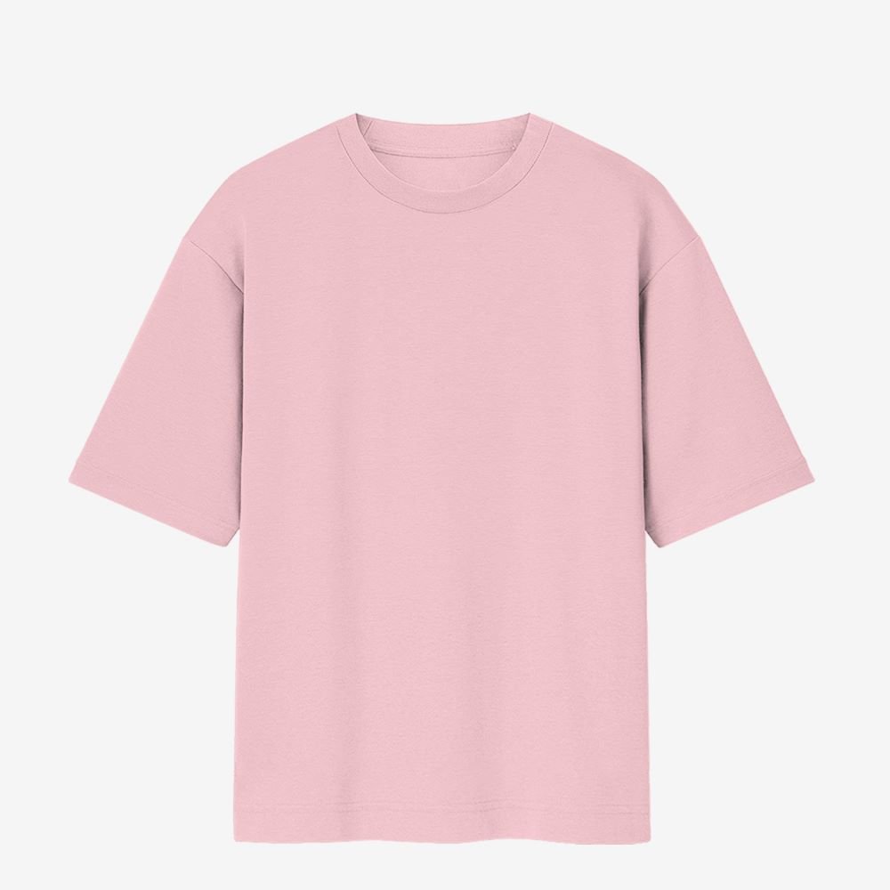 Oversized standard tshirt mockup front baby pink