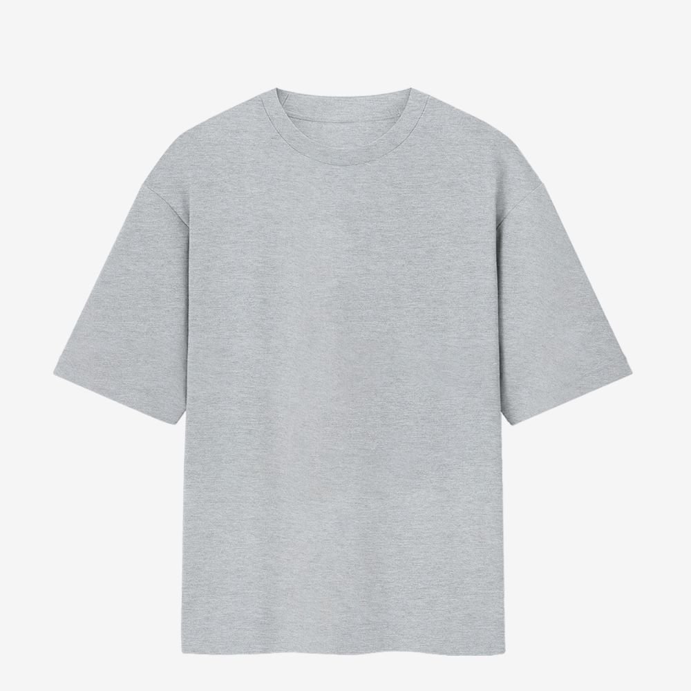 Oversized standard tshirt mockup front grey melange