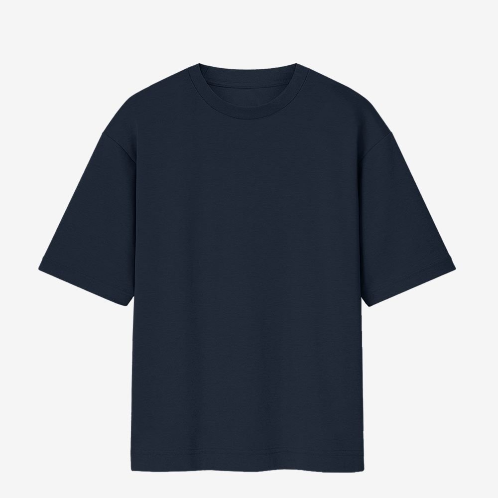 Oversized standard tshirt mockup front navy blue